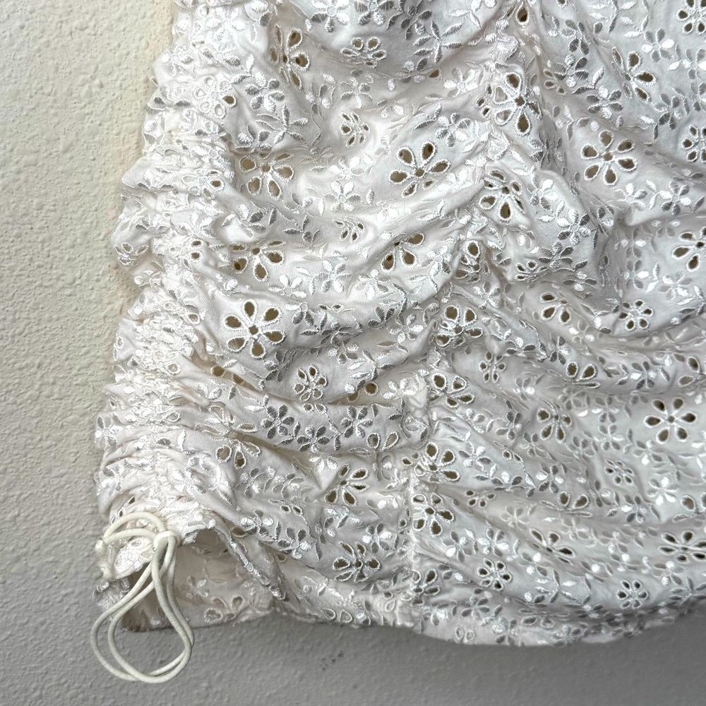For Love and Lemons Sophie Eyelet Mini Dress in White, size L - Picture 7 of 10